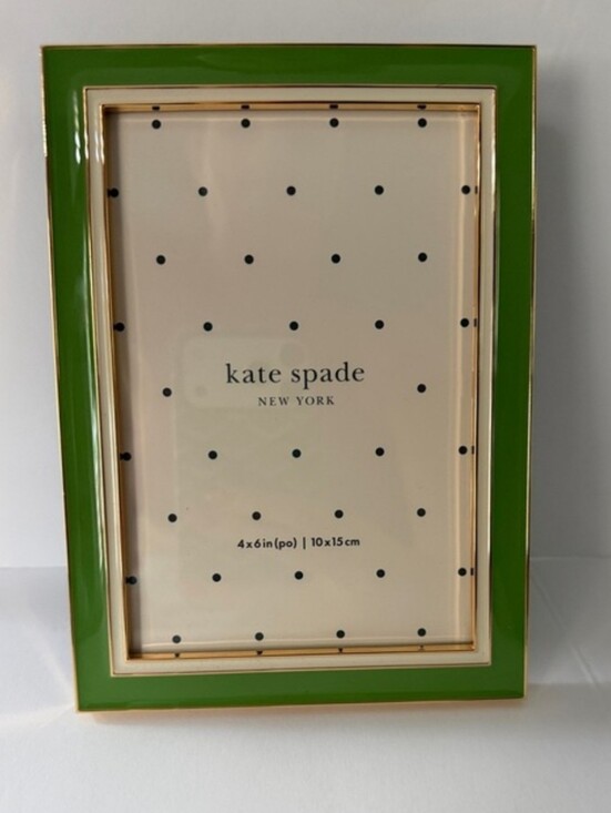 kate spade Other - kate spade Green and Gold Enamel Picture Frame